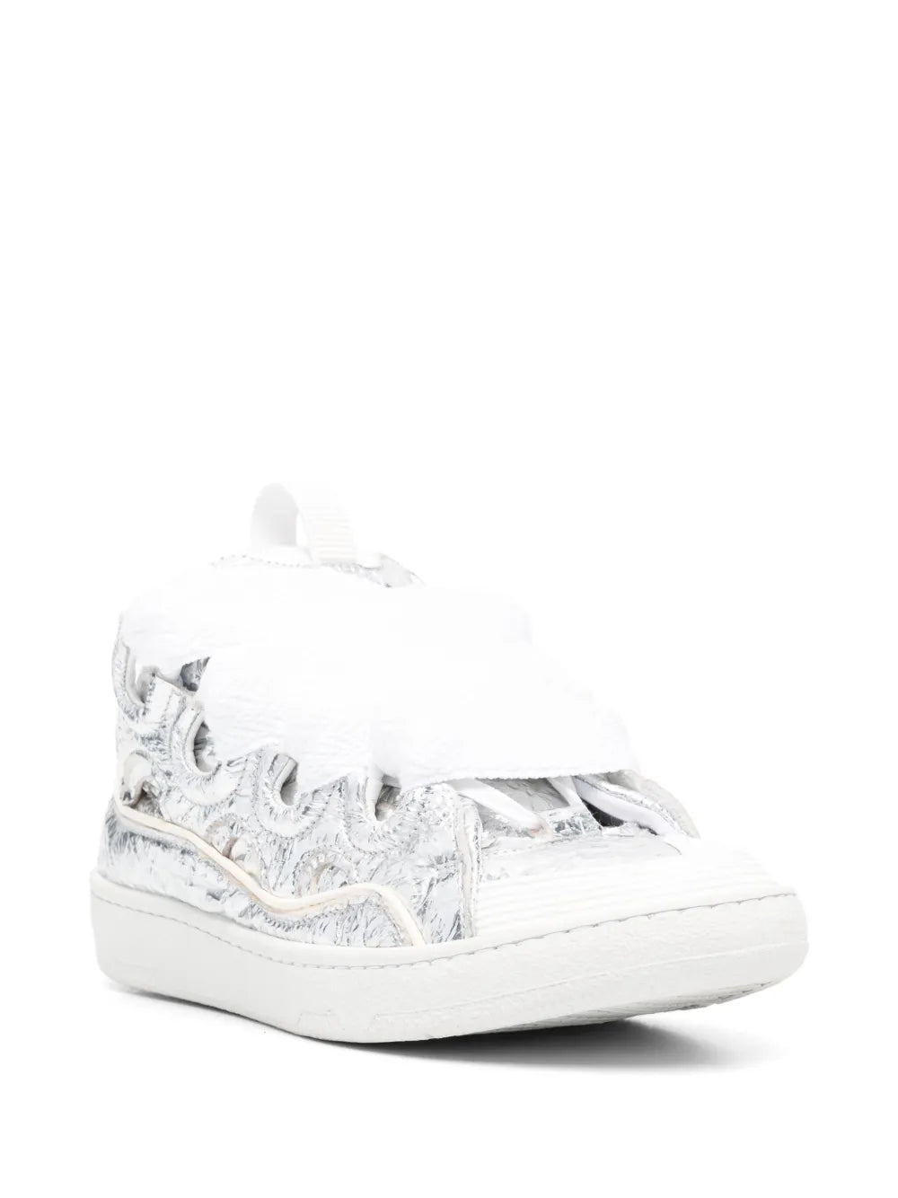 Lanvin crinkle-effect Curb leather sneakers