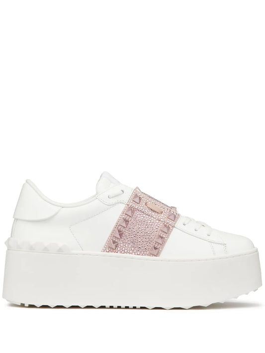 Valentino Garavani Rockstud Untitled leather flatform sneakers