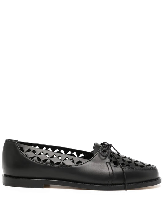 Manolo Blahnik Delirium cut-out leather loafers