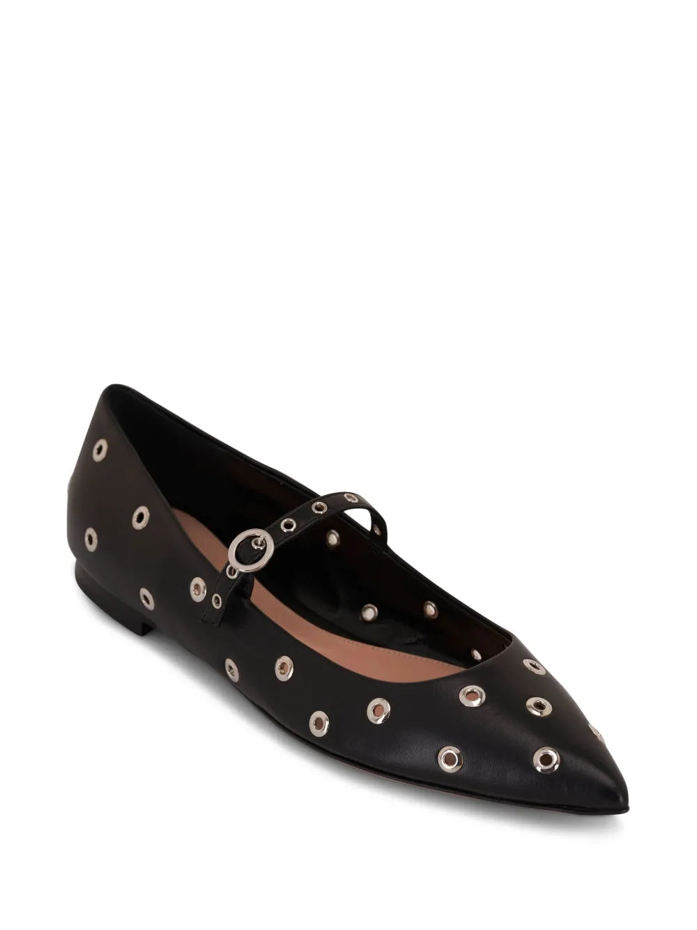 Gianvito Rossi eyelet-embellished leather ballerina shoes