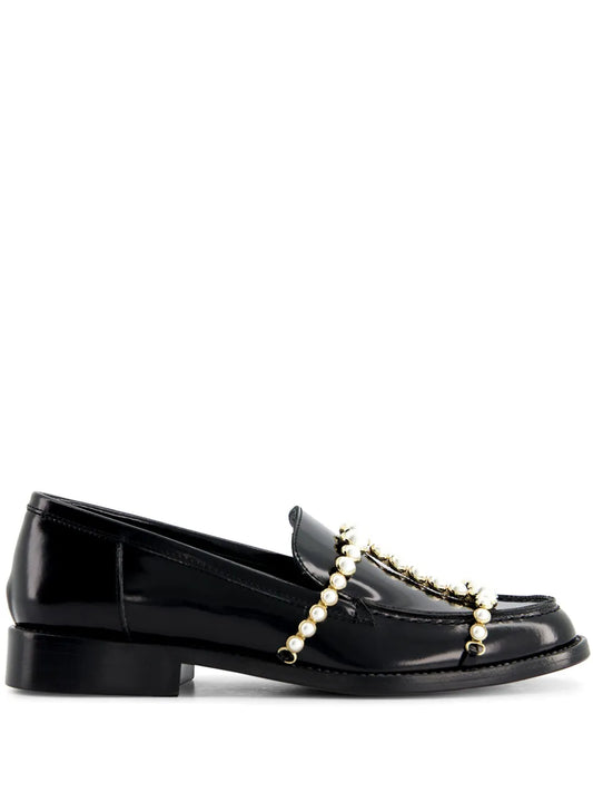 Giambattista Valli pearl-embellished leather loafers