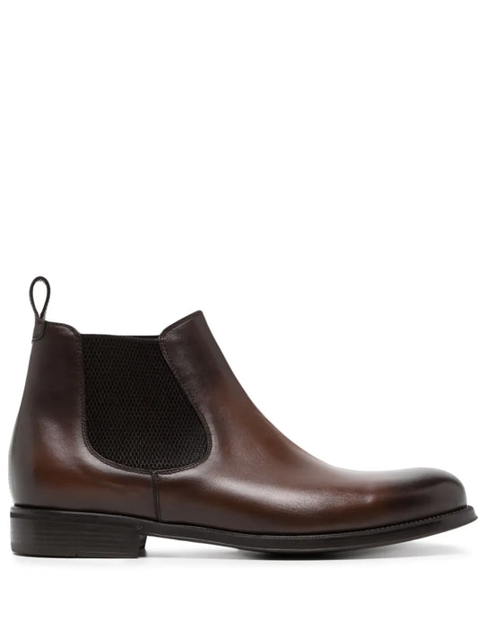 Barrett elasticated-panels leather ankle boots
