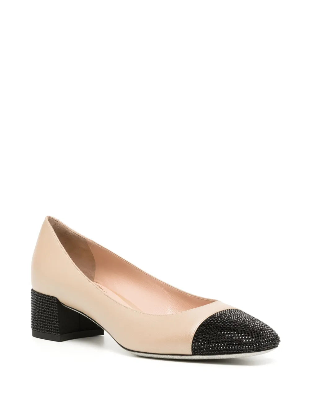 René Caovilla 40mm rhinestone-embellished leather pumps