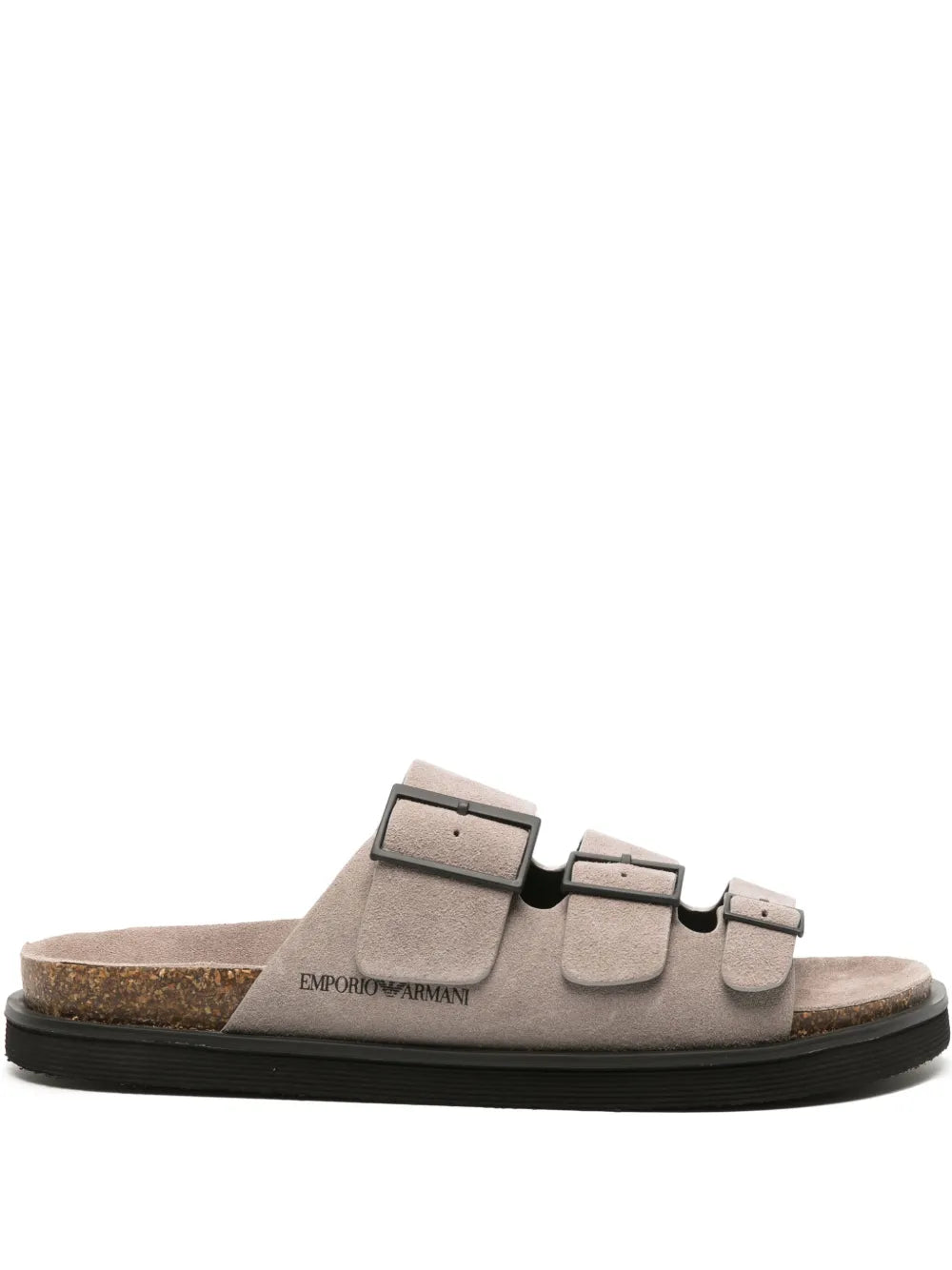 Emporio Armani debossed-logo suede sandals