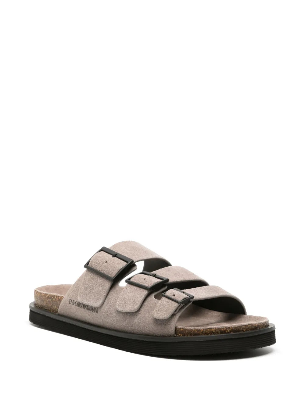 Emporio Armani debossed-logo suede sandals