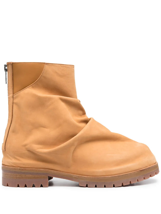 424 zipped leather ankle boots