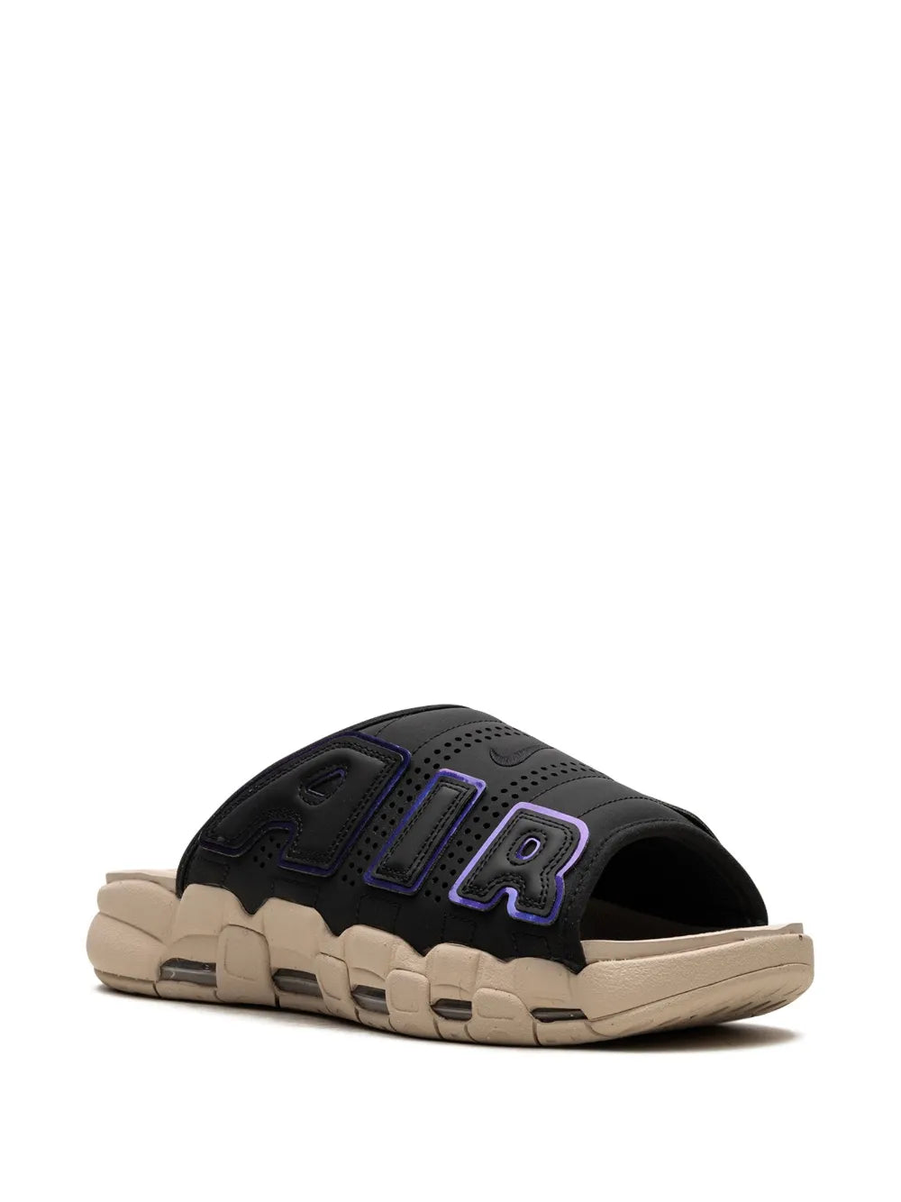 Nike Air More Uptempo "Black Sanddrift Iridescent" slides