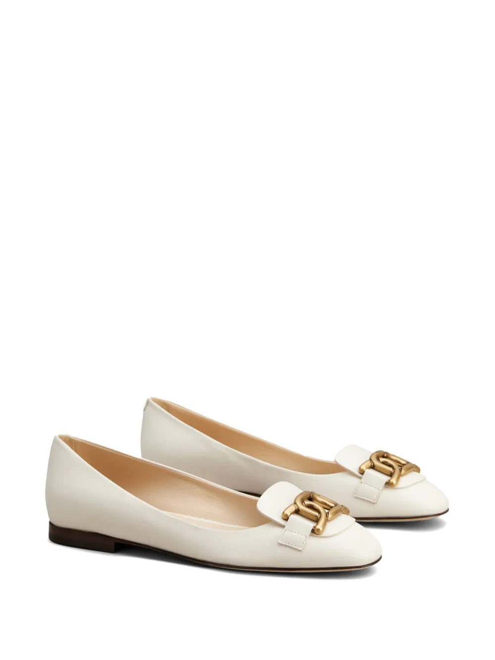 Tod's logo-plaque ballerina shoes