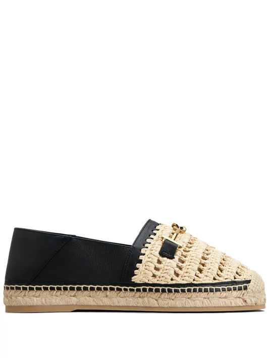 Tod's woven-raffia leather espadrilles