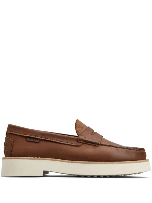 Tod's logo-debossed leather loafers