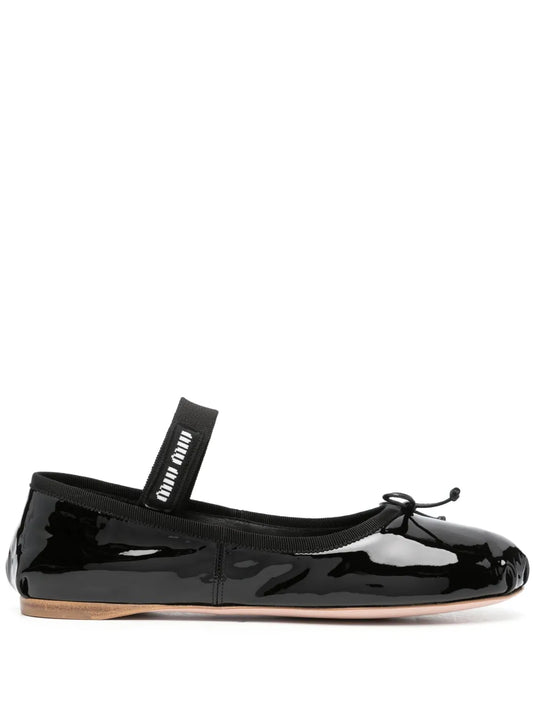 Miu Miu logo-band ballerina shoes