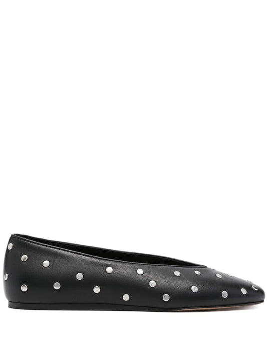 Le Monde Beryl Luna stud-embellished leather ballerina shoes