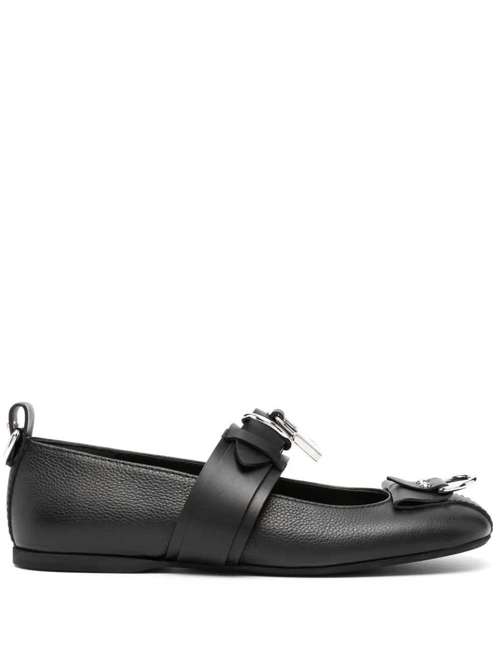 JW Anderson padlock-detail leather ballerina shoes 