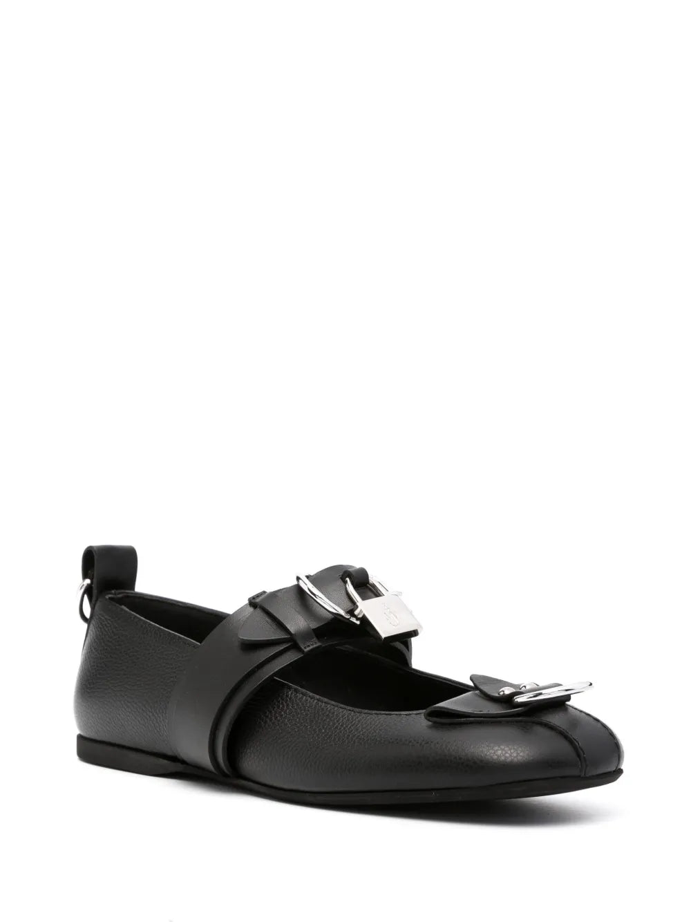 JW Anderson padlock-detail leather ballerina shoes 