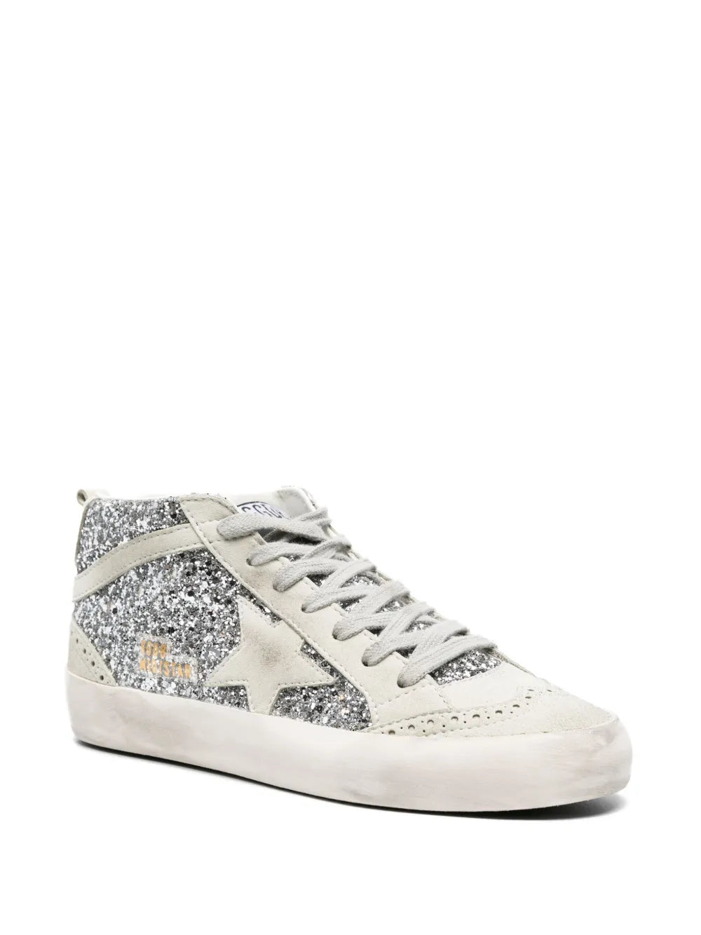 Golden Goose Mid-Star glitter-detail leather sneakers