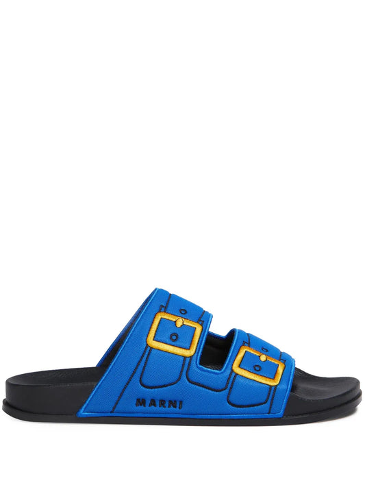 Marni embroidered slip-on slides
