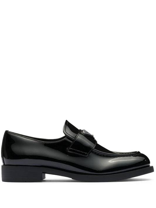 Prada triangle-logo leather loafers