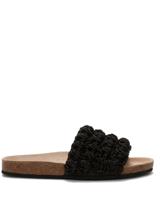 JW Anderson popcorn-knit leather slides
