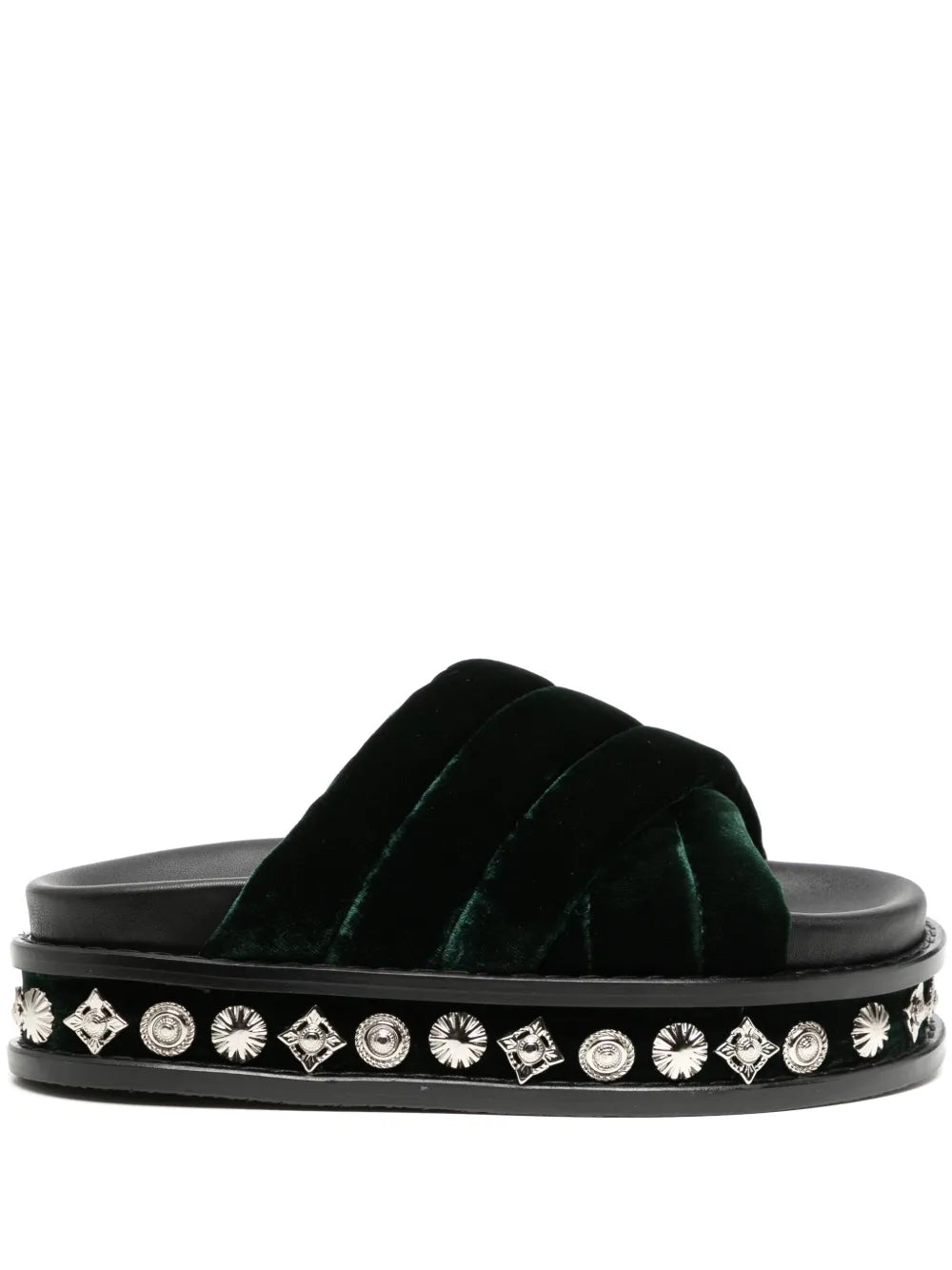 Toga stud-embellished velvet slides