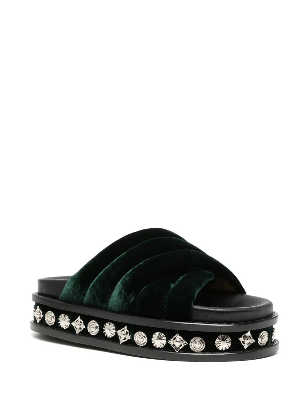 Toga stud-embellished velvet slides