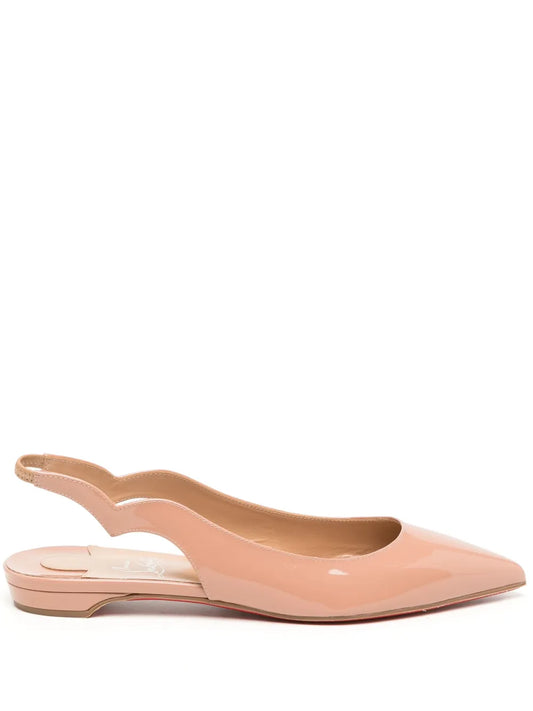 Christian Louboutin patent-finish leather ballerina shoes