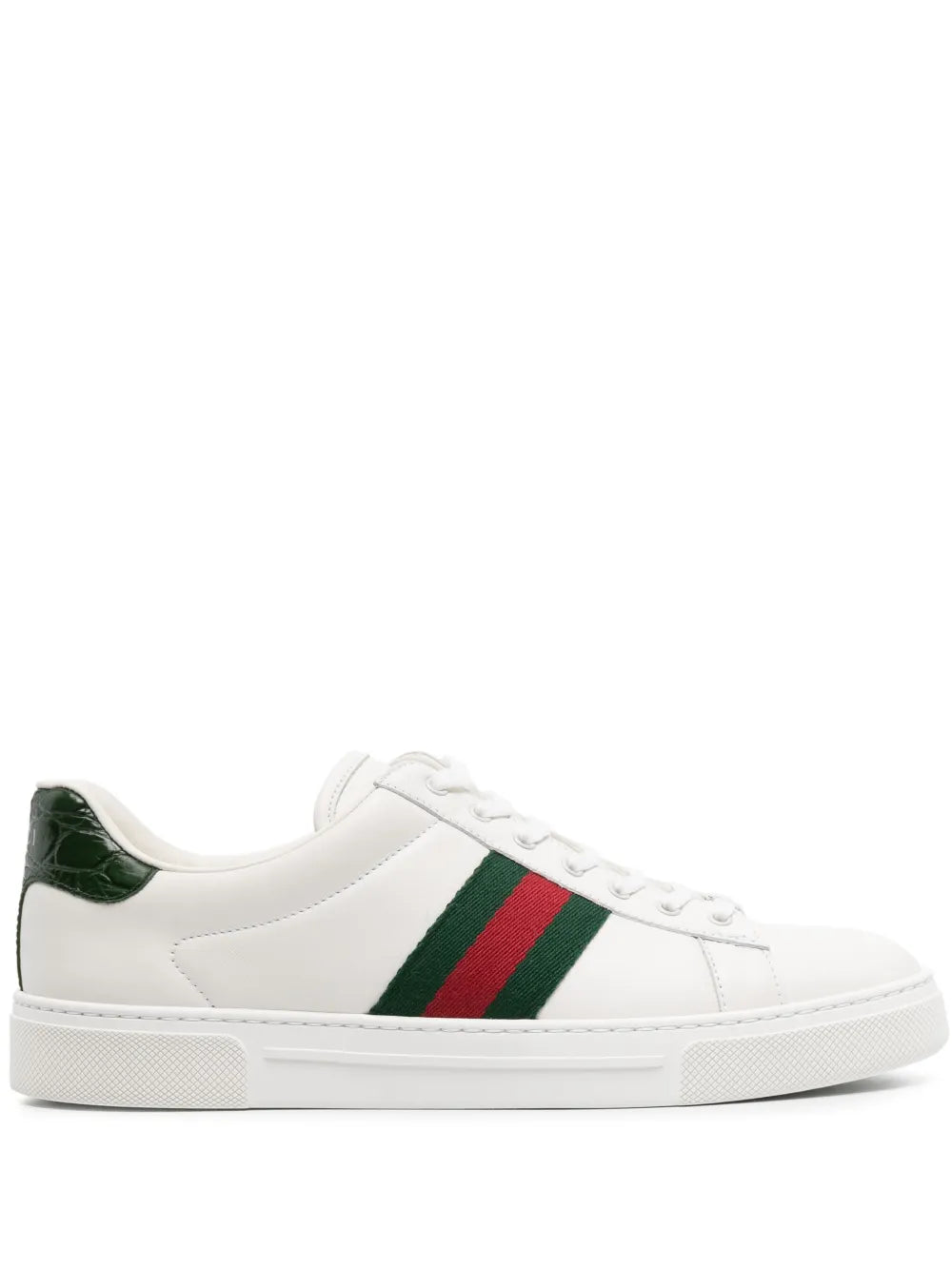 Gucci Ace Web-stripe leather sneakers