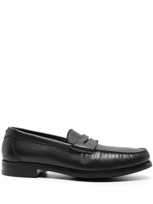 Canali grained-texture almond-toe loafers 