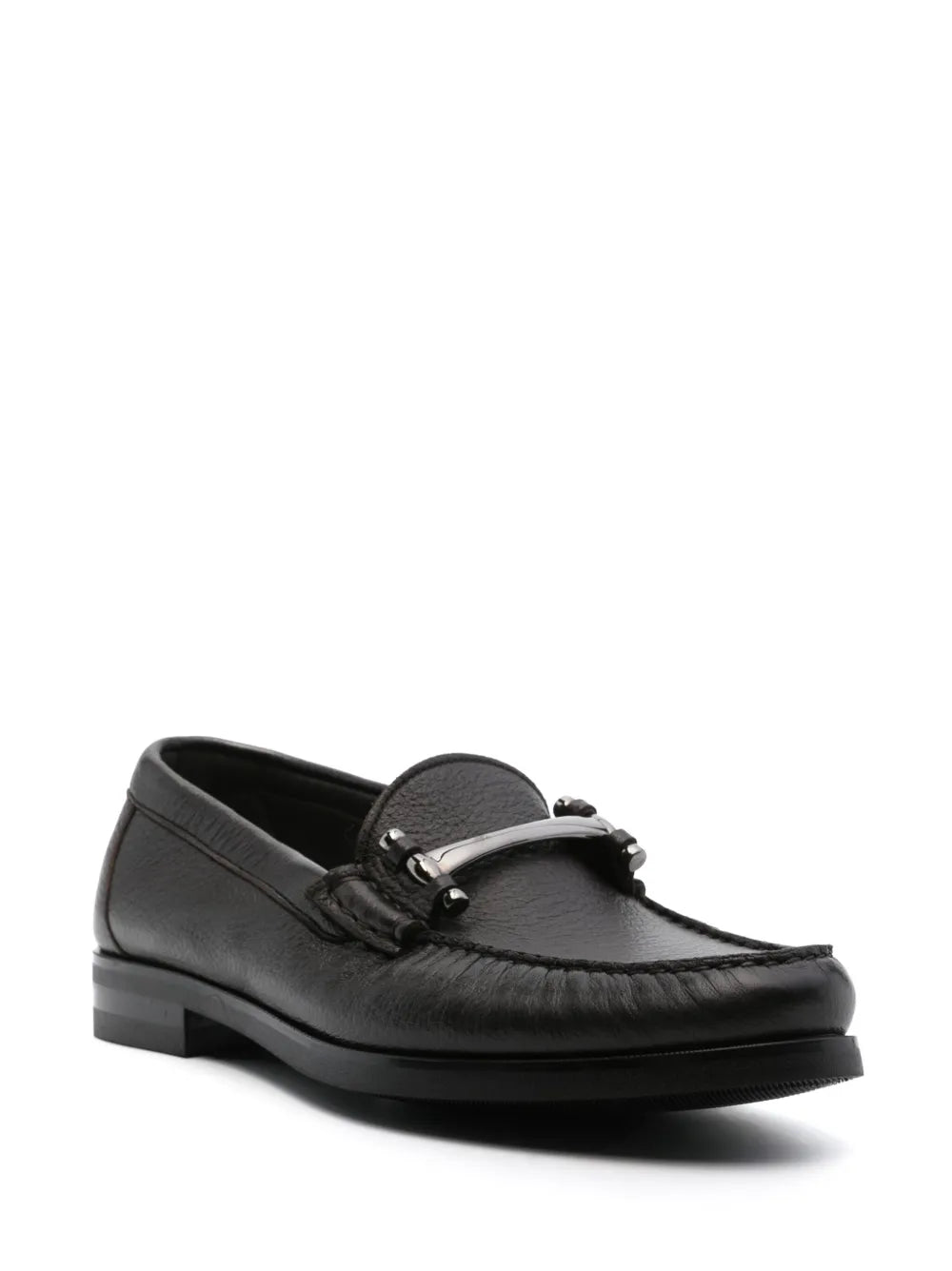 Canali round-toe leather loafers