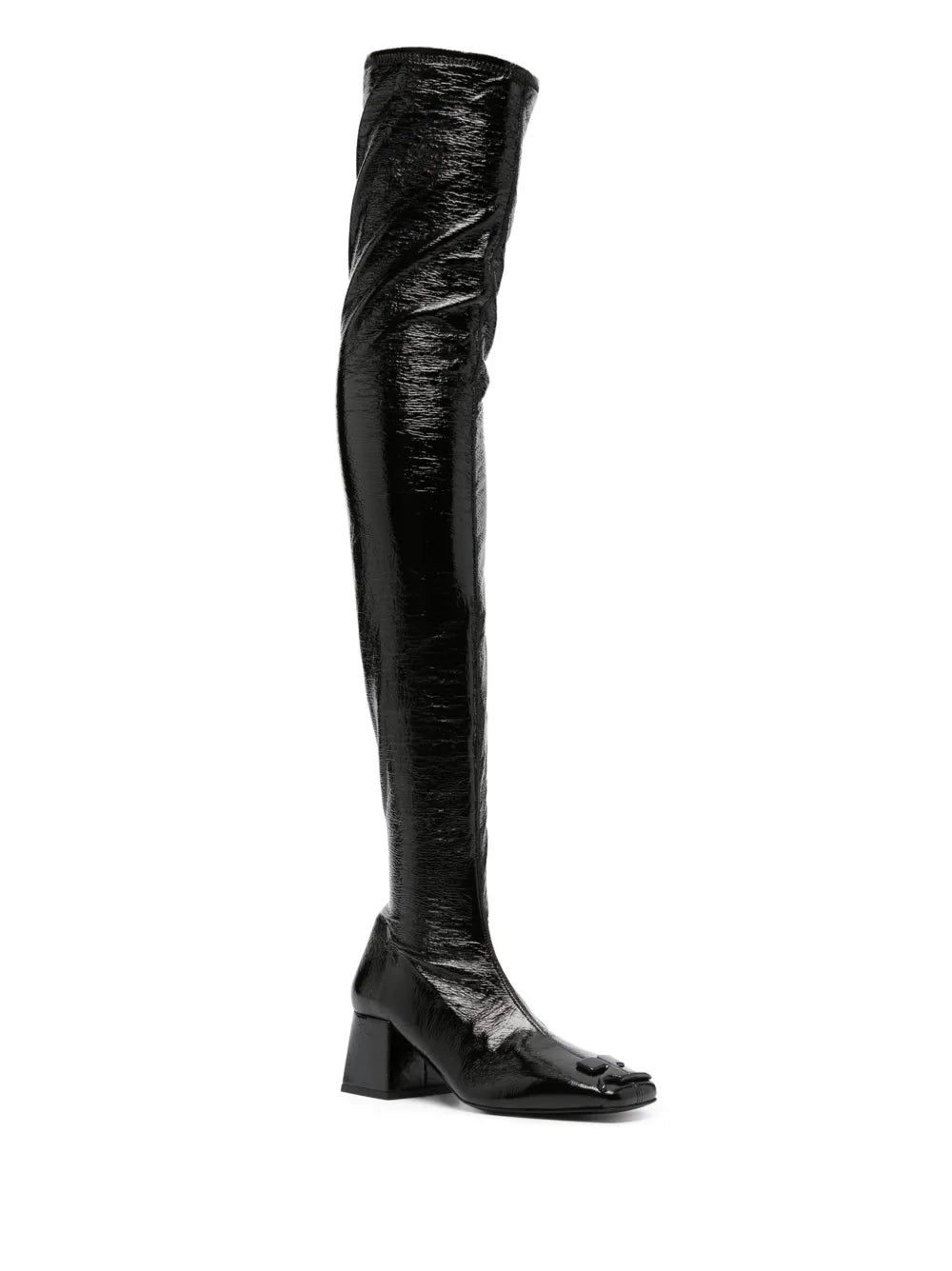 Courrèges 60mm logo-plaque leather boots