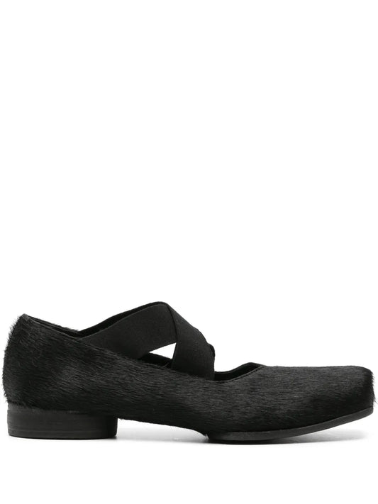 Uma Wang brushed-effect leather ballerina shoes