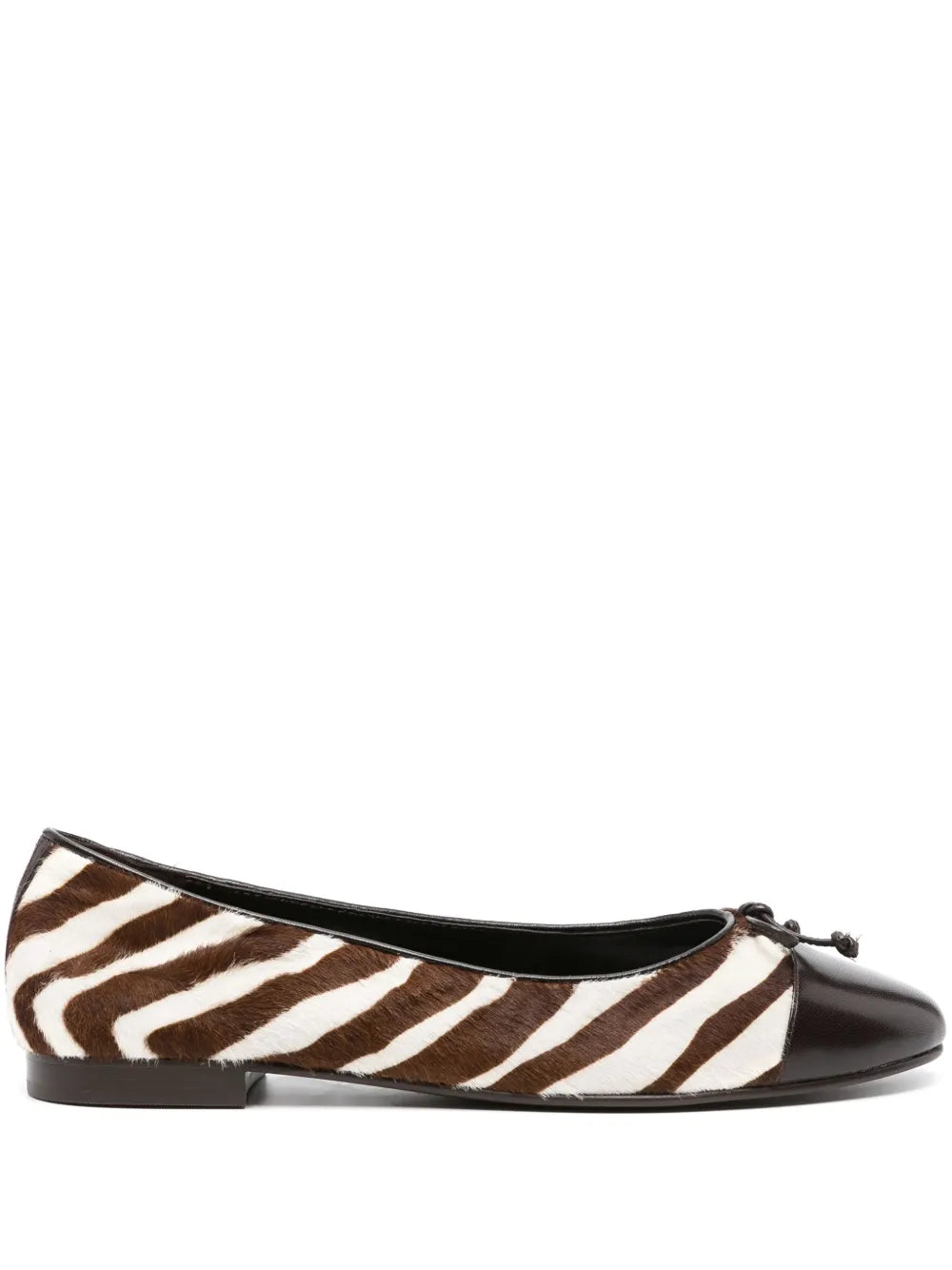 Tory Burch zebra-pattern leather ballerina shoes