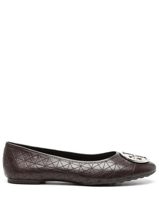 Tory Burch Double T-plaque leather ballerina shoes