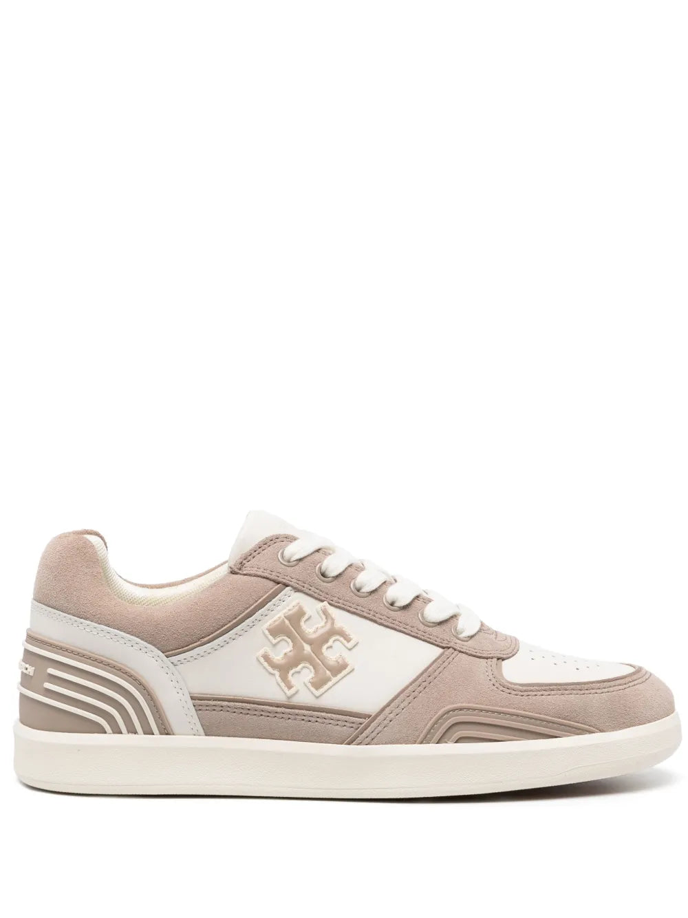 Tory Burch Clover Court panelled suede sneakers
