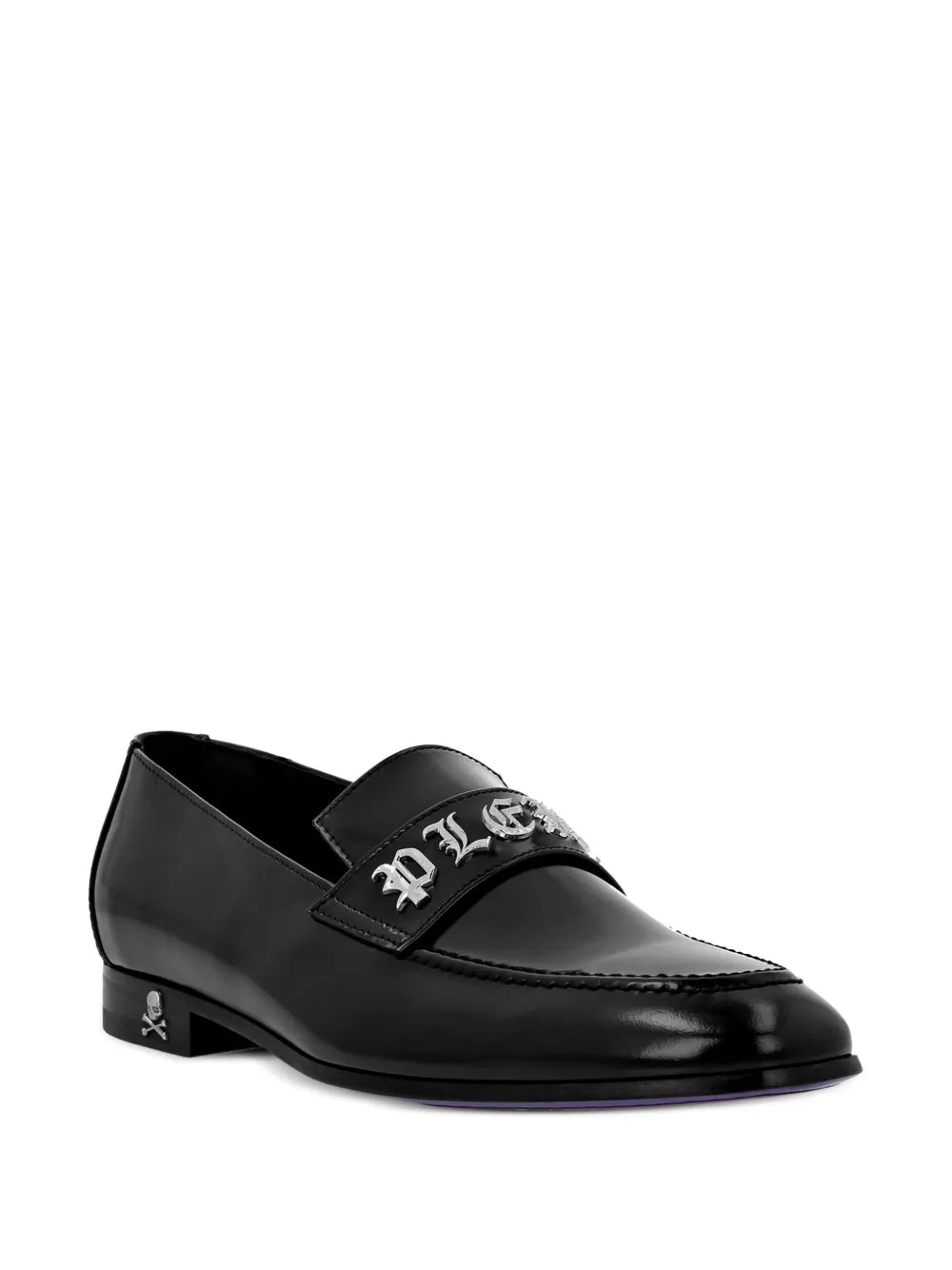 Philipp Plein Gothic logo-plaque leather moccasins