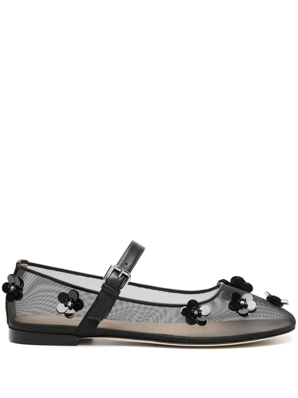 MACH & MACH Mesh Flowers ballerina shoes