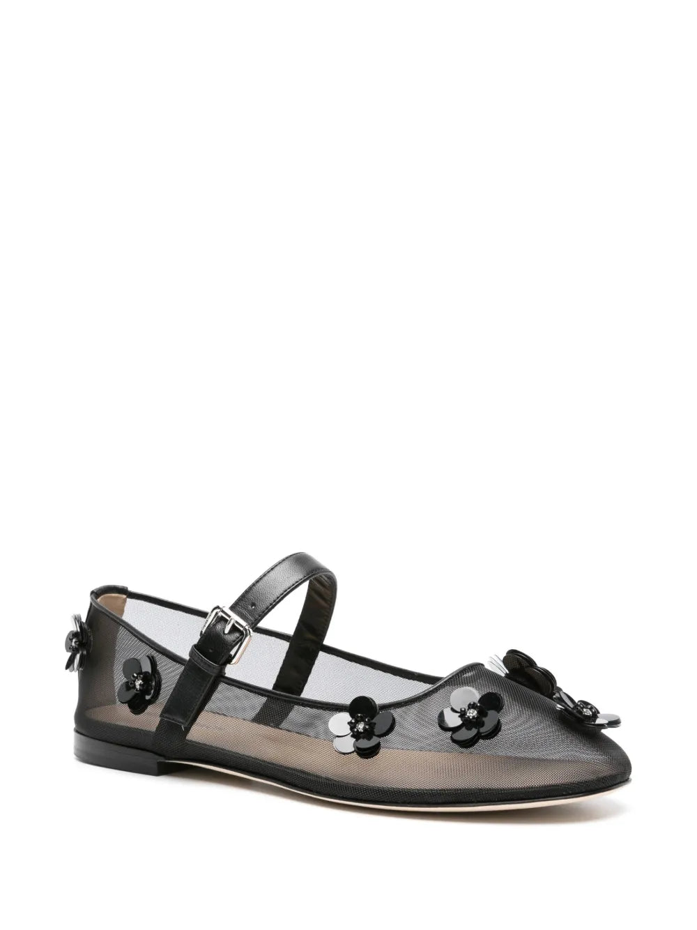 MACH & MACH Mesh Flowers ballerina shoes