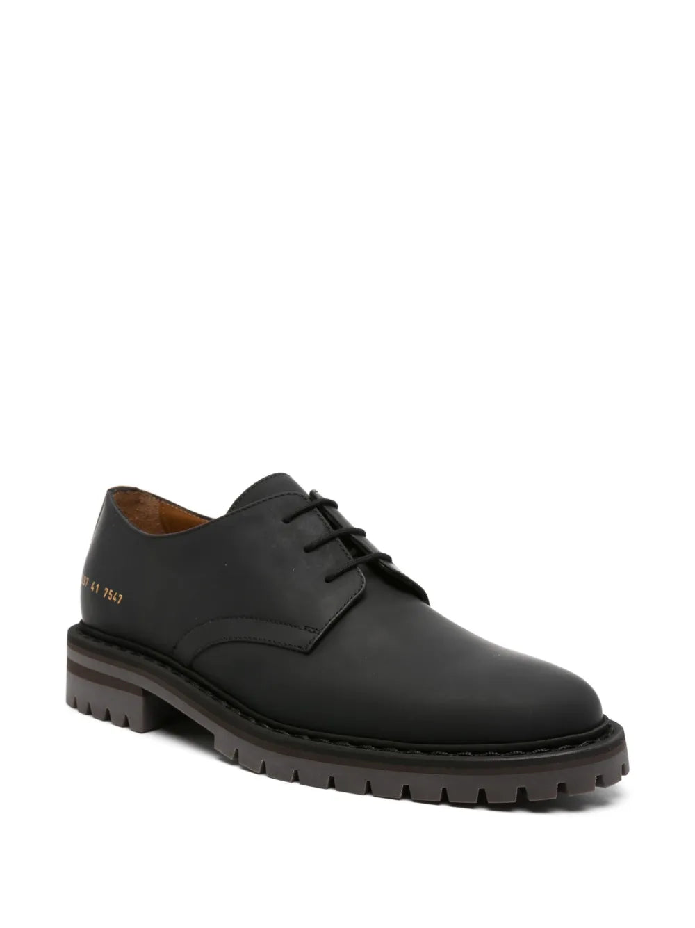 Common Projects serial number-print leather Derby shoes