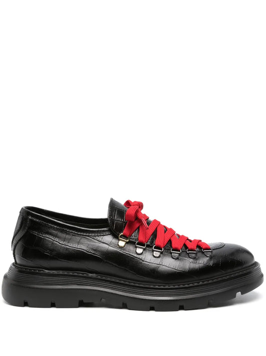Giuliano Galiano embossed-crocodile leather Derby shoes