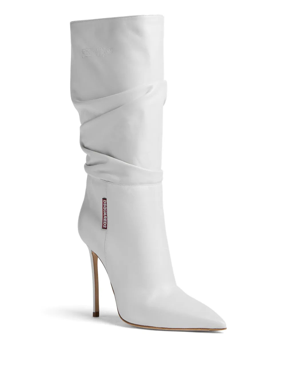 DSQUARED2 100mm draped-detail leather boots