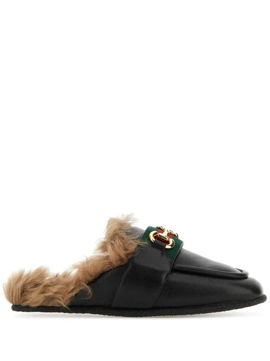 Gucci Horsebit-detail leather slippers
