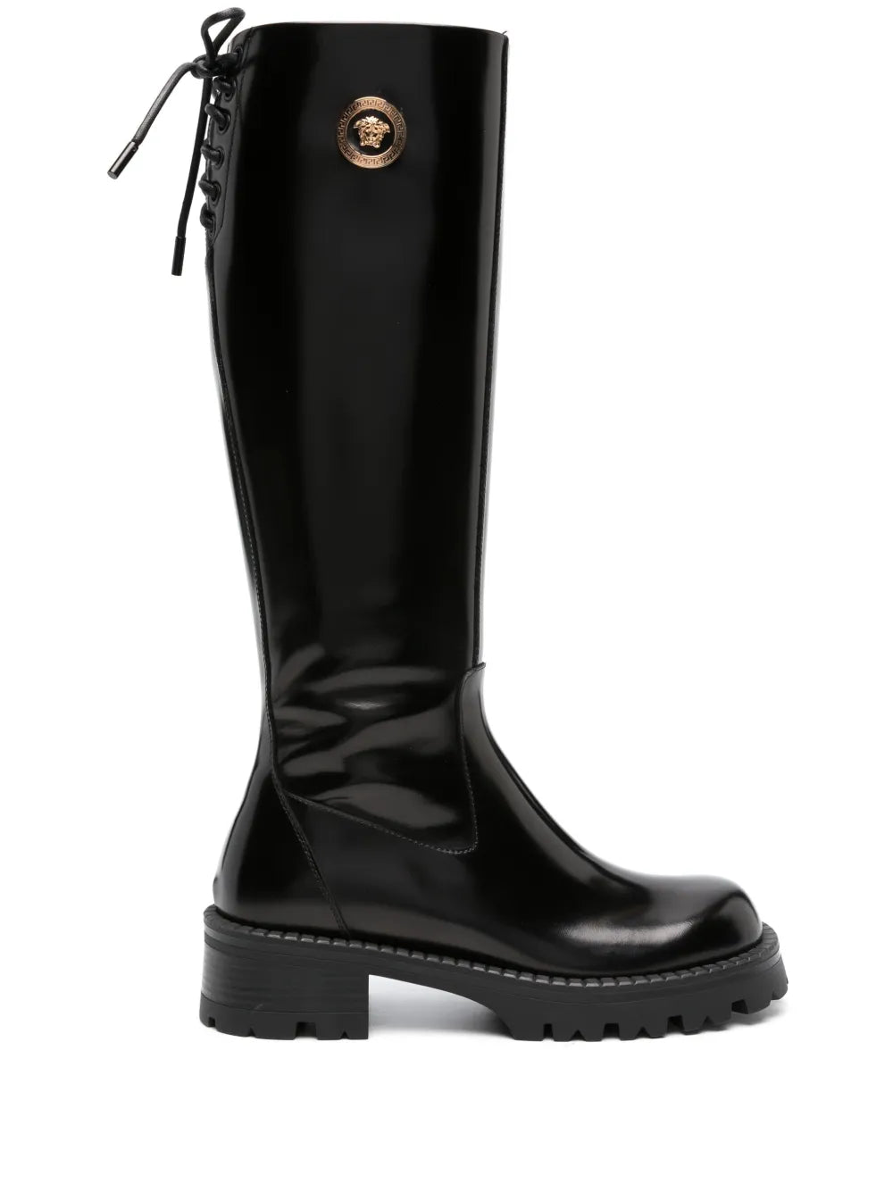 Versace Alia leather knee-high boots