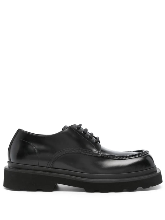Dolce & Gabbana square-toe leather derby shoes