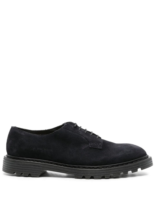 Premiata logo-debossed 30mm suede derby shoes