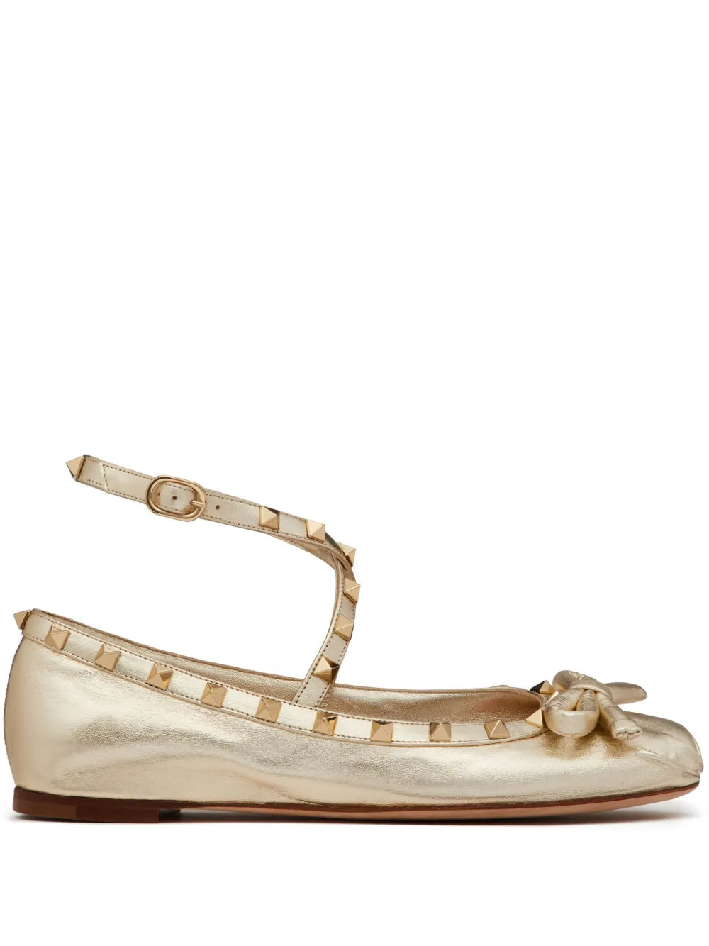 Valentino Garavani Rockstud leather ballerina shoes