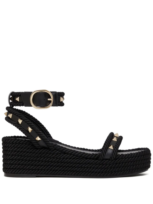 Valentino Garavani 45mm Rockstud flatform sandals