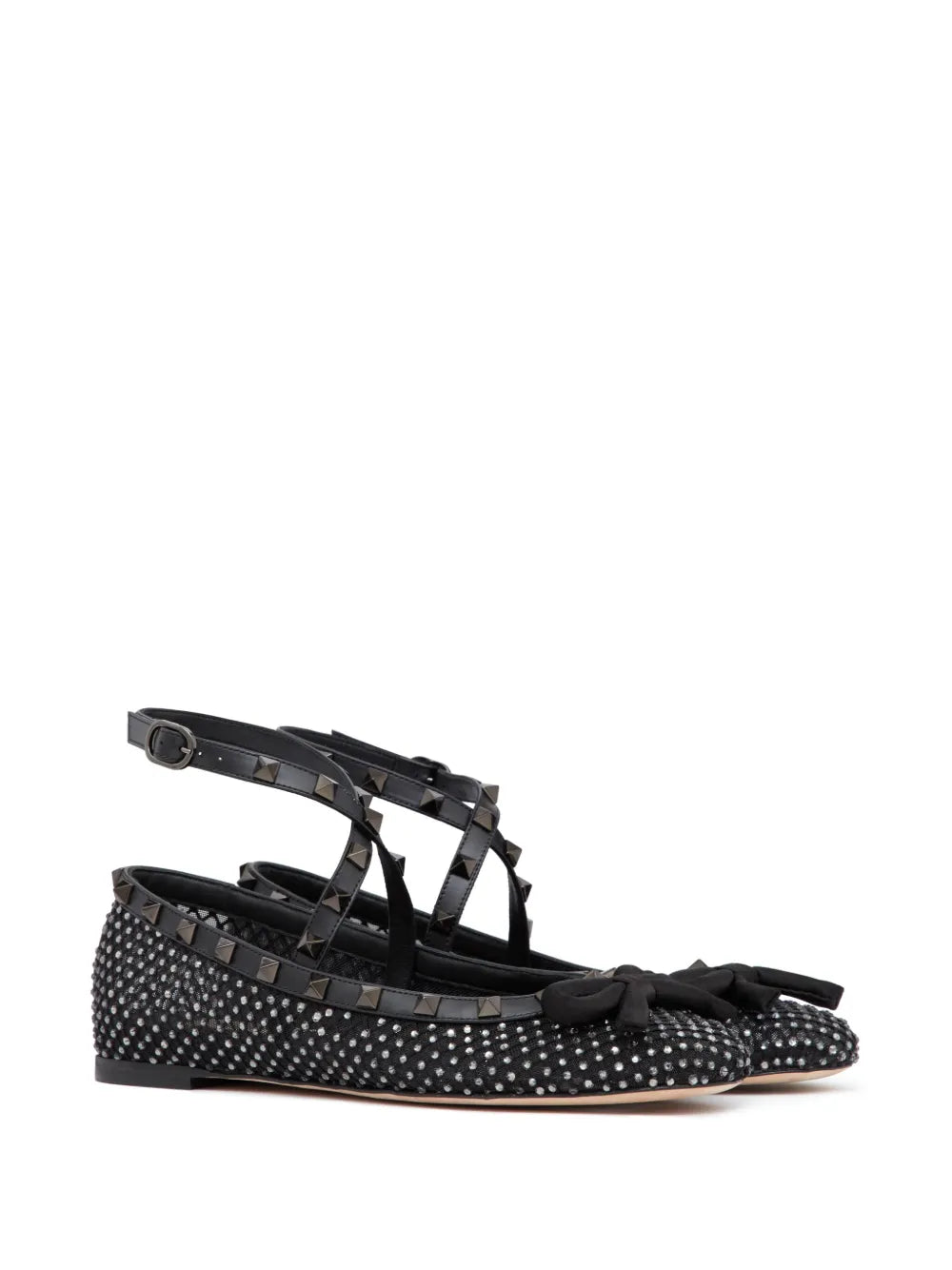 Valentino Garavani Rockstud rhinestone-embellished ballerina shoes