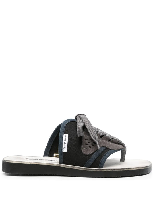 Acne Studios panelled lace-up flip flops