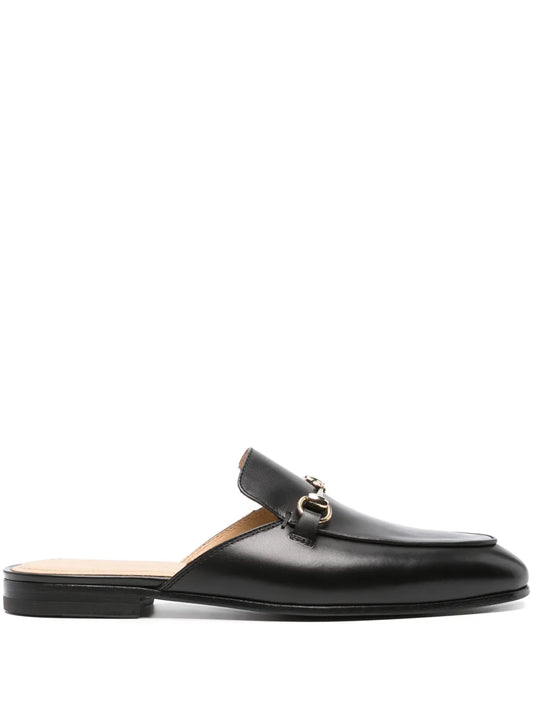 Scarosso horsebit-detail leather slippers