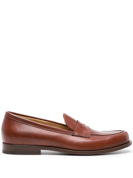 Scarosso penny-slot leather loafers