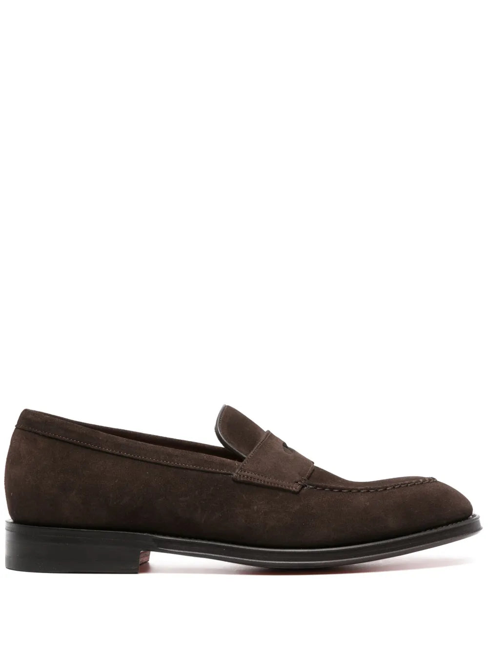 Santoni almond-toe suede loafers